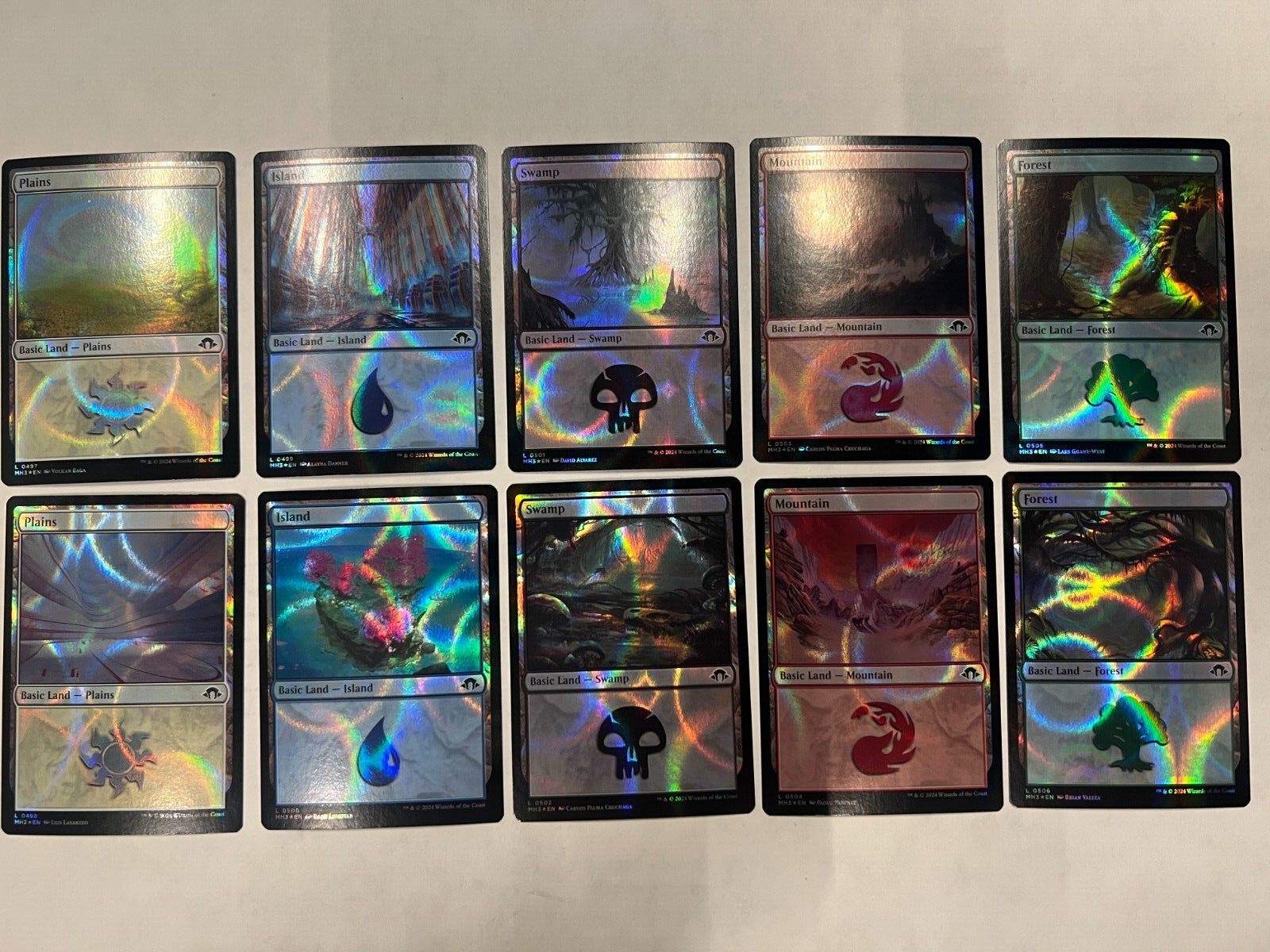 RIPPLE FOIL - Basic Land Set of 10 Modern Horizons 3 MTG MH3 M/NM