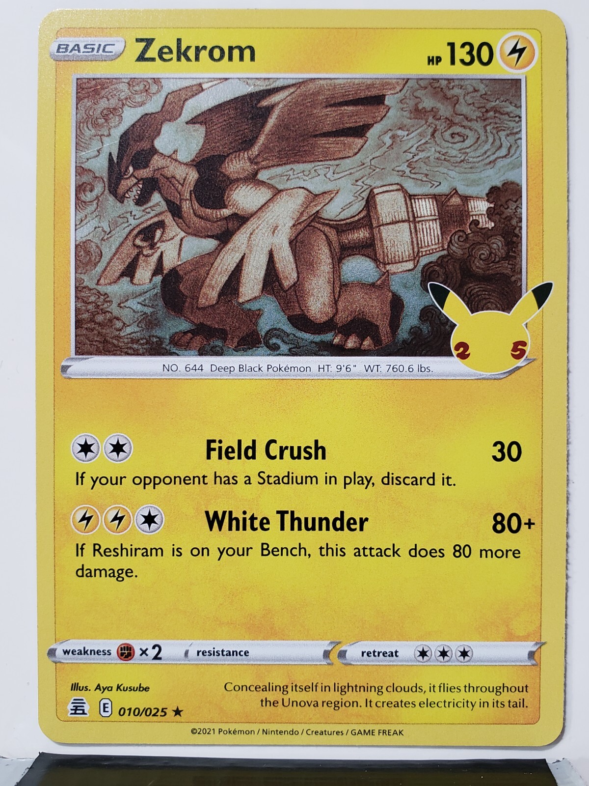 HOLO Zekrom 010/025 NM B1G1F - Pokemon 25th Celebrations Card