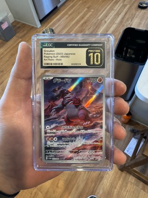 CGC 10 Pristine Groudon 069/062 AR Raging Surf sv3a Japanese