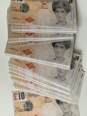 1000 OF BANKSY DI-FACED TENNERS 100X £10 TEN POUND BANKSY PRINCESS