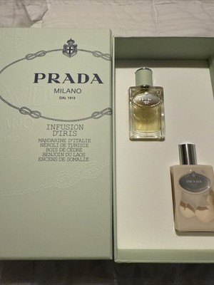 Prada Milano Infusion D'Iris Perfume Gift Set: 1.7oz EDP Spray&3