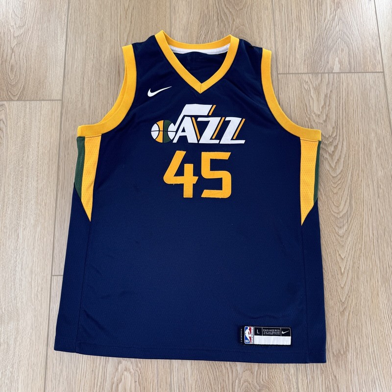 NBA Donovan Mitchell Youth Sz Large Navy Blue Swingman Jersey 45
