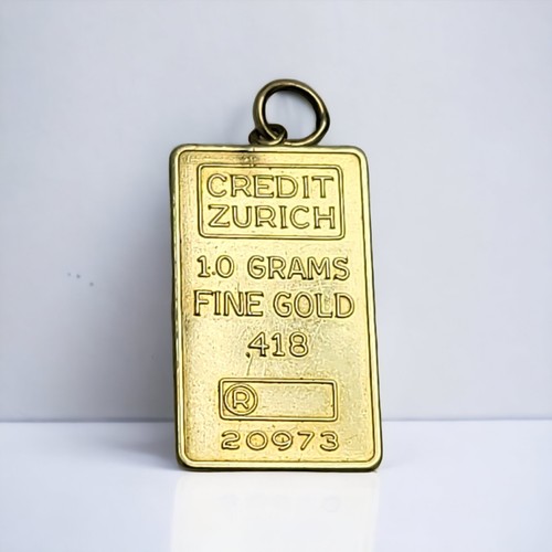 Vintage 10K Gold Pendant Charm CREDIT ZURICH 1.0 GRAMS Fine Gold