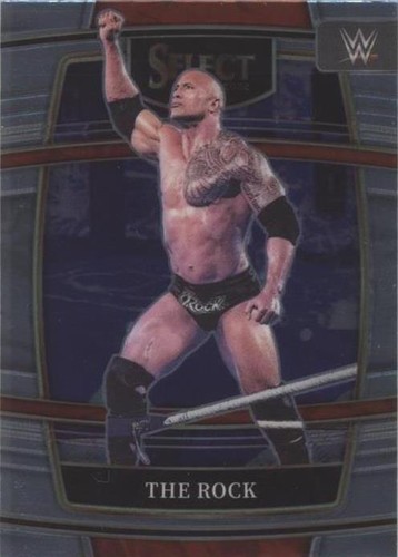 The Rock 2022 Panini Select WWE Zebra Case Hit SSP Premier Level
