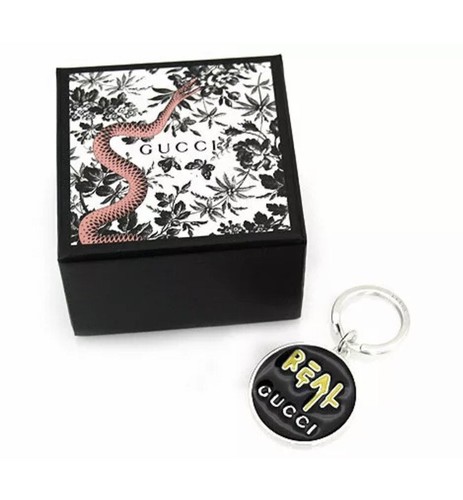 New In Box Gucci Ghost Sterling Silver & Black/Yellow Enamel