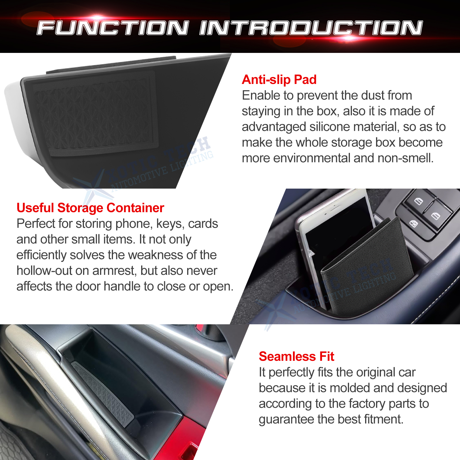 Front Door Side Storage Box Organizer Accessories For Mazda 3 CX30