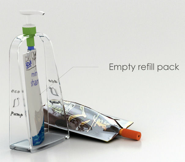 詰め替え用シャンプーやリンスをボトルに詰め替える必要のないポンプ式