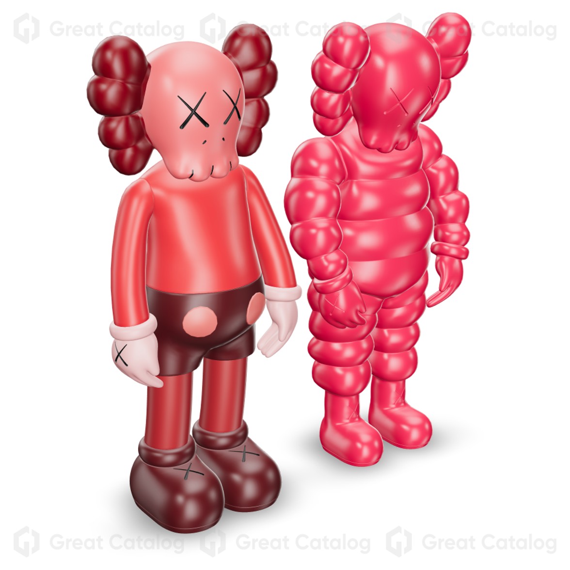 Designer Toys Kaws Red Figure Collection 3D model - GreatCatalog