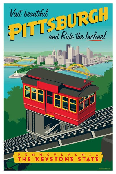 Pittsburgh Steel Worker Travel Poster - Canvas Wall Art | Jim Zahniser