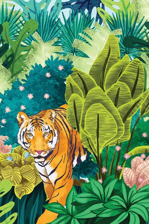 Kitten And Big White Tiger Puddle Reflection - Canvas Wall Art | GEN Z