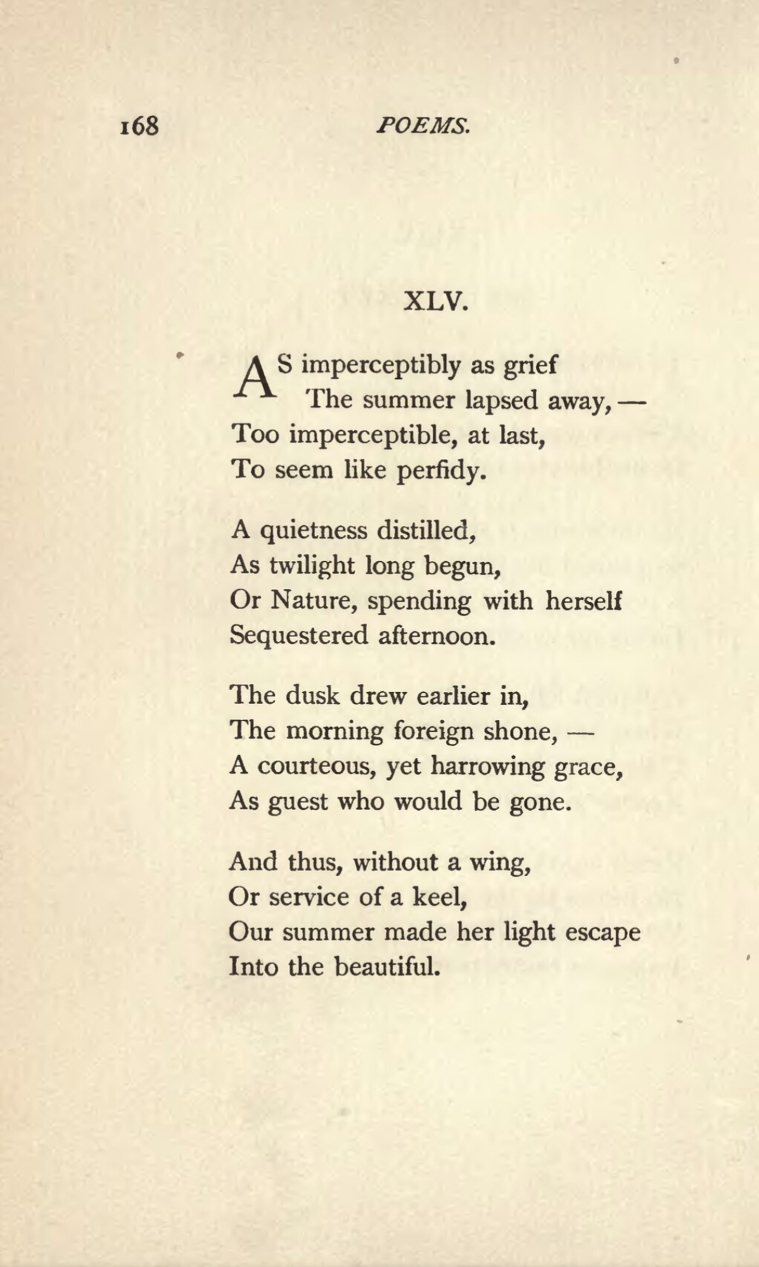 詩] エミリー・ディキンソン「悲しみのように、気づかれないほどに