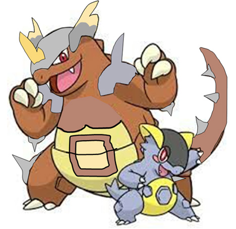 メガガルーラの再デザイン：今回は、ガルーラがルーと一緒にメガ進化