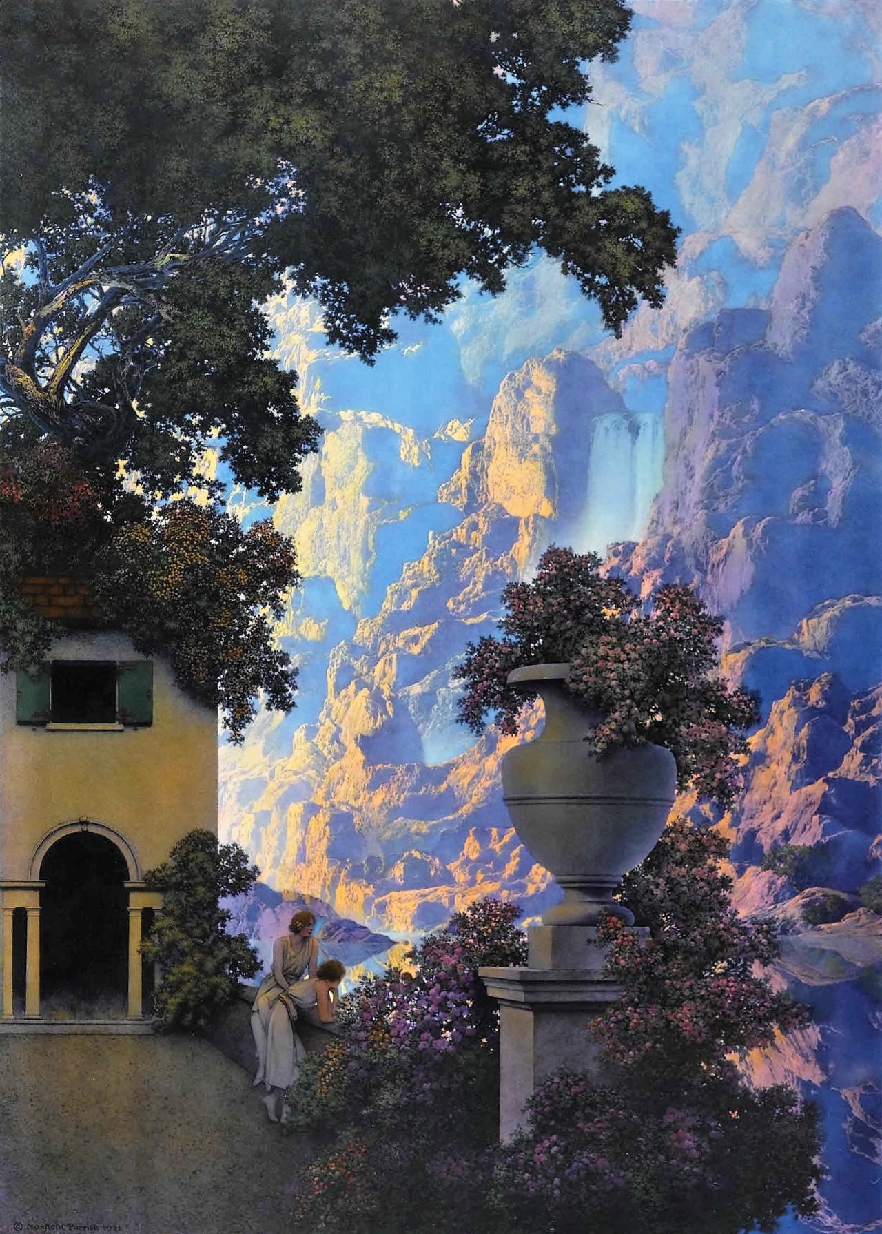 マックスフィールド・パリッシュ - サンライズ (1933) : r/museum