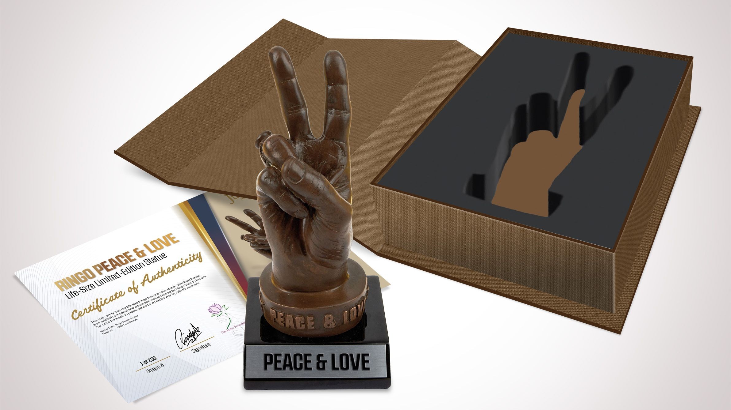 Ringo Starr is selling five hundred statues of his famous 'peace