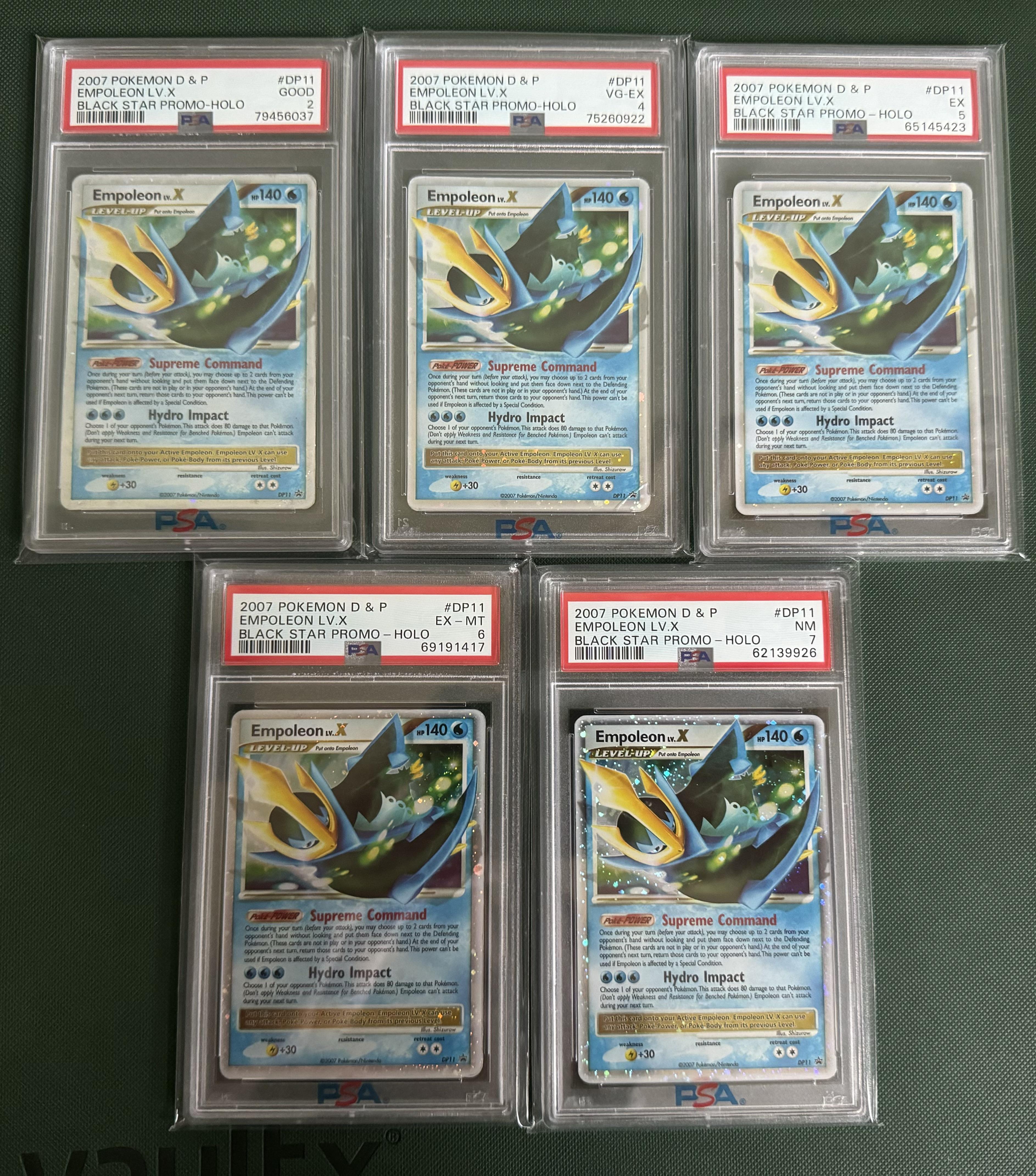 Halfway through my Empoleon Lv. X PSA 1-10 set!! Thought I'd share