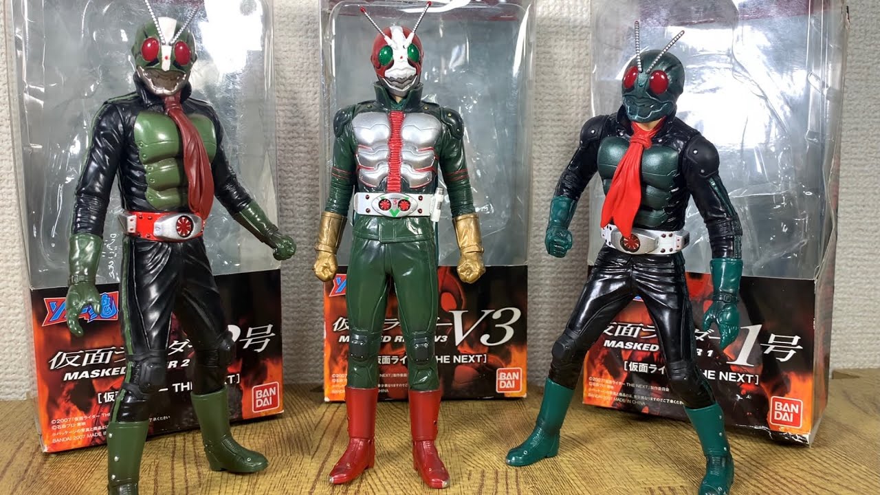 Kamen Rider THE NEXT 1, 2, and V3 Soft Vinyl Tamashii: Realistic