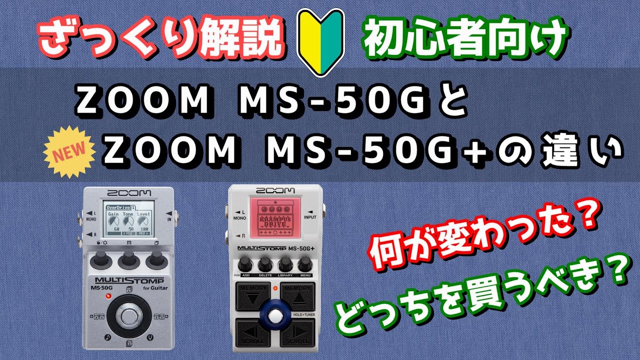 万人におすすめ】ZOOM MS50G MS50G+ 比較！【マルチエフェクター