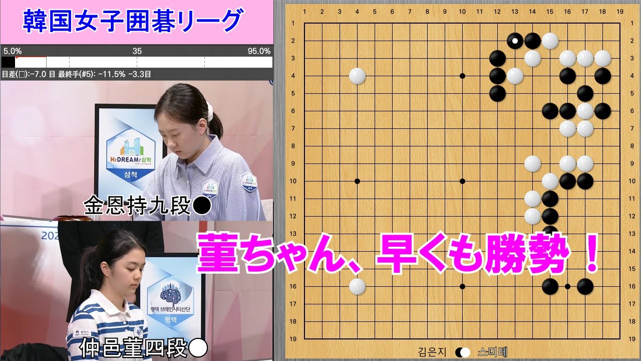 Korea Women's Go League] A showdown between two Japanese and