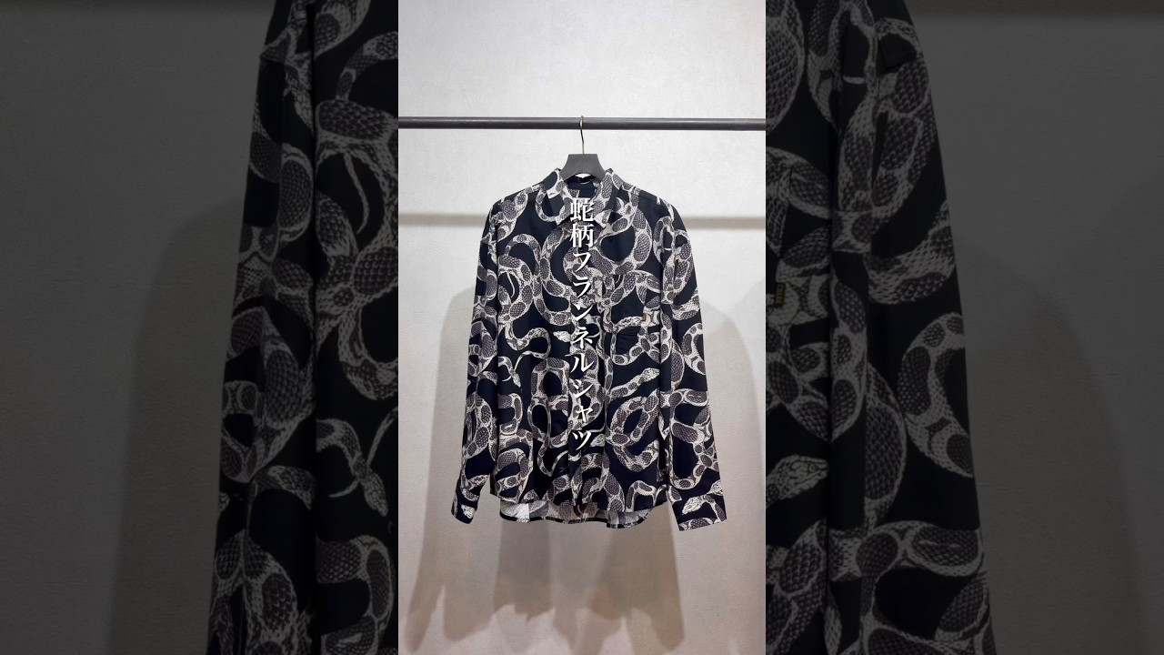 CALEE - PRINT NEL L/S SH ＜SNAKE PATTERN＞ (BLACK)｜蛇柄