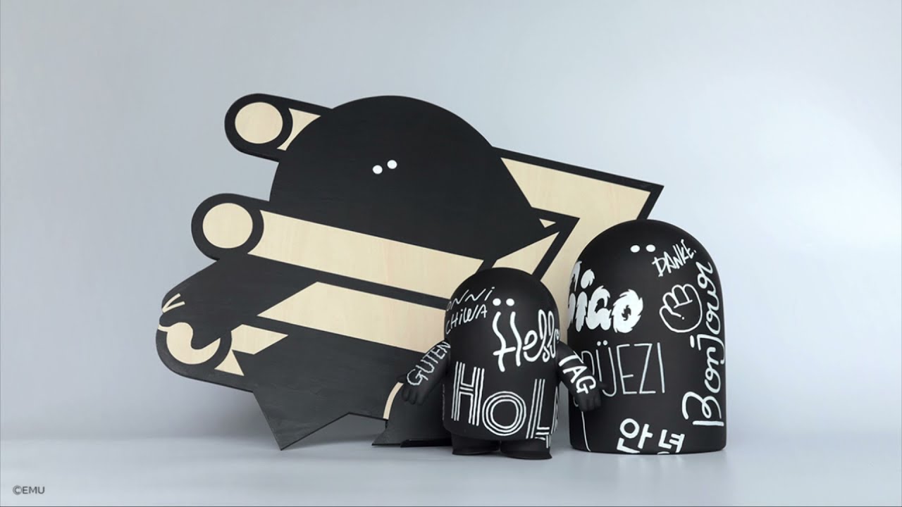 EMU 黒板こけし r Skull ♯06 emu_bb 万博 EMU solo exhibition ＜MOVE