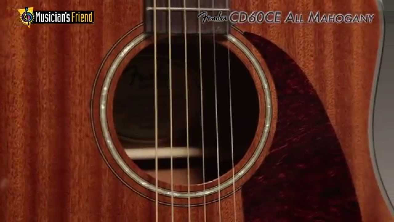 Fender CD60CE All Mahogany Acoustic Electric Guitar - YouTube