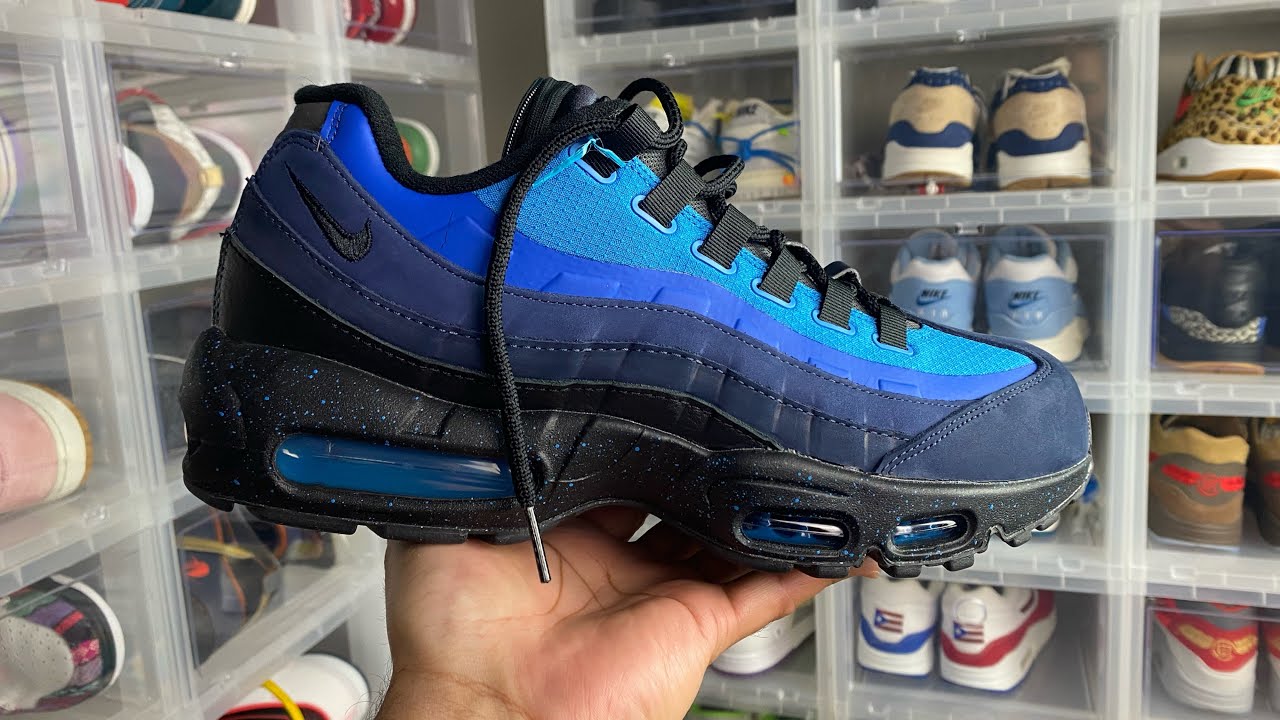 NIKE AIR MAX 95 X STASH BLACK & HARBOR BLUE REVIEW - YouTube