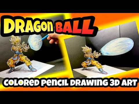DRAGON BALL】見る角度で変わるかめはめ波‼️Colored pencil drawing