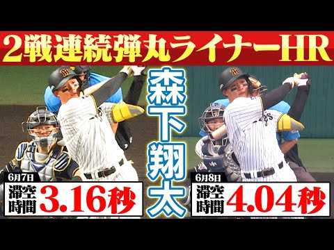 合計7.20秒】森下翔太が2試合連続の弾丸ライナーホームラン！滞空時間