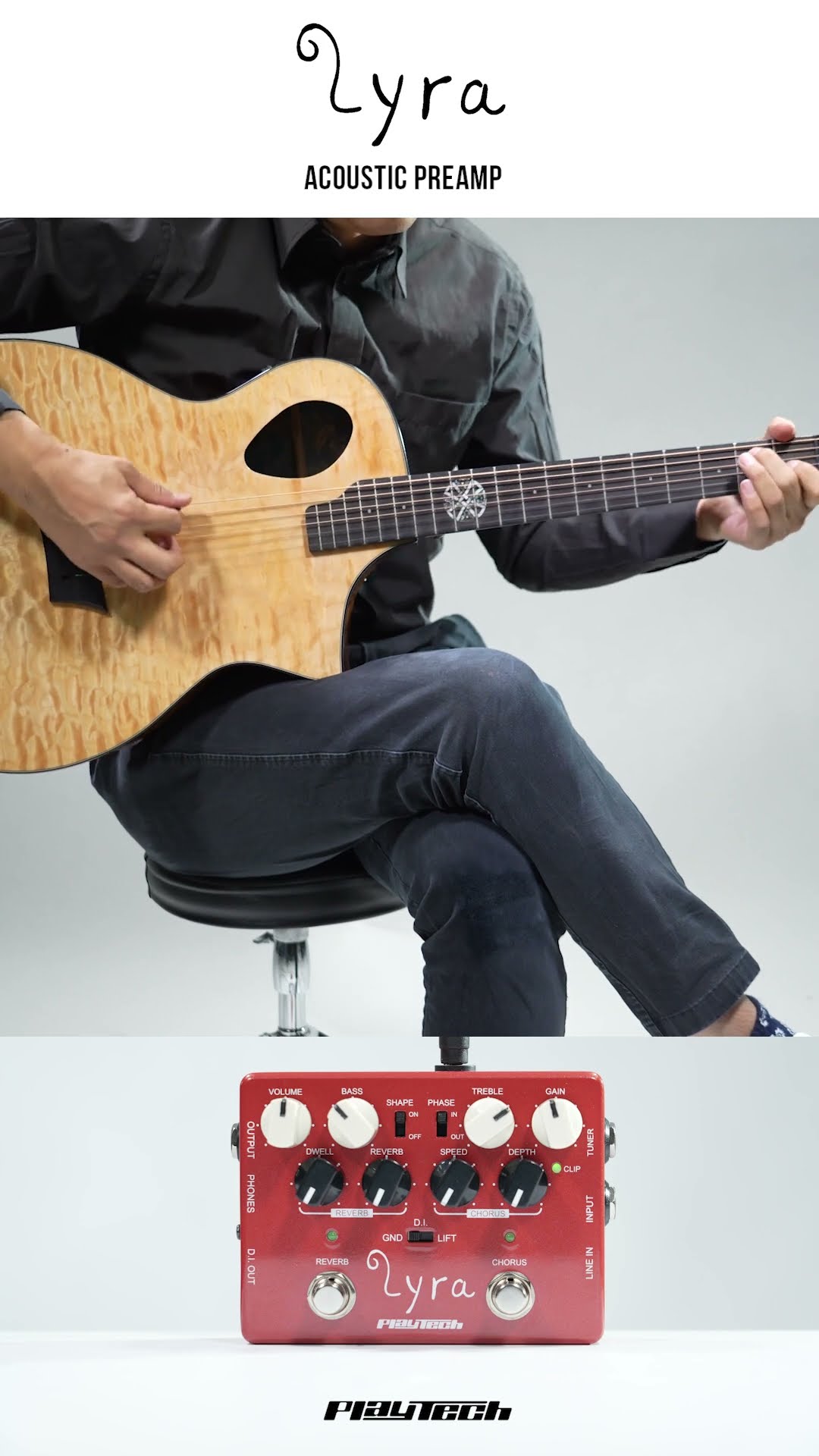 Lyra Acoustic Preamp for Acoustic Guitar / PLAYTECH #SOUNDHOUSE