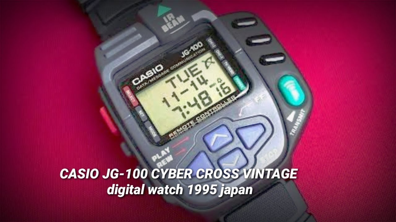 CASIO JG-100 CYBER CROSS VINTAGE digital watch 1995 japan - YouTube