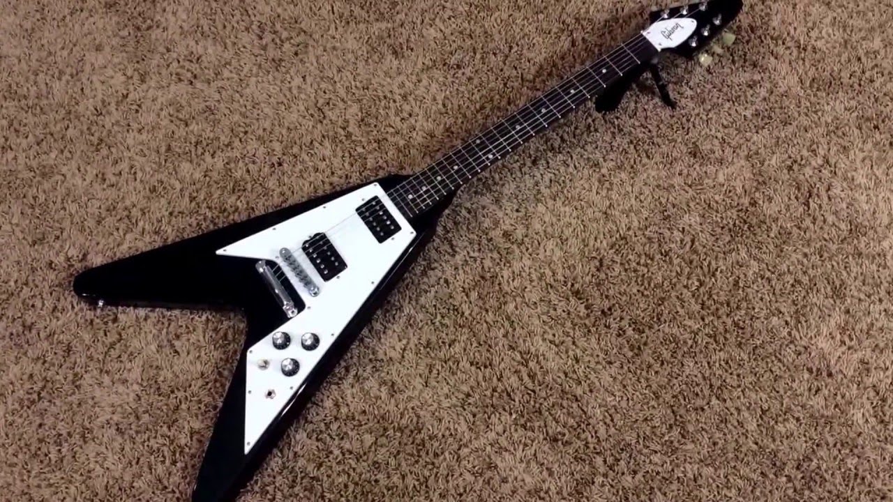 Trogly's Guitars: 2008 Gibson Flying V '67 Reissue Black - YouTube