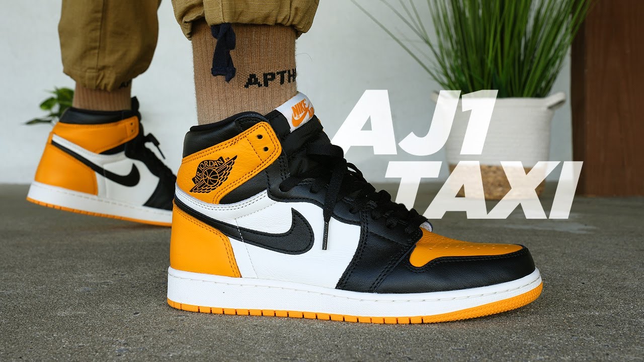 AIR JORDAN 1 TAXI Yellow Toe Review & On Feet - YouTube