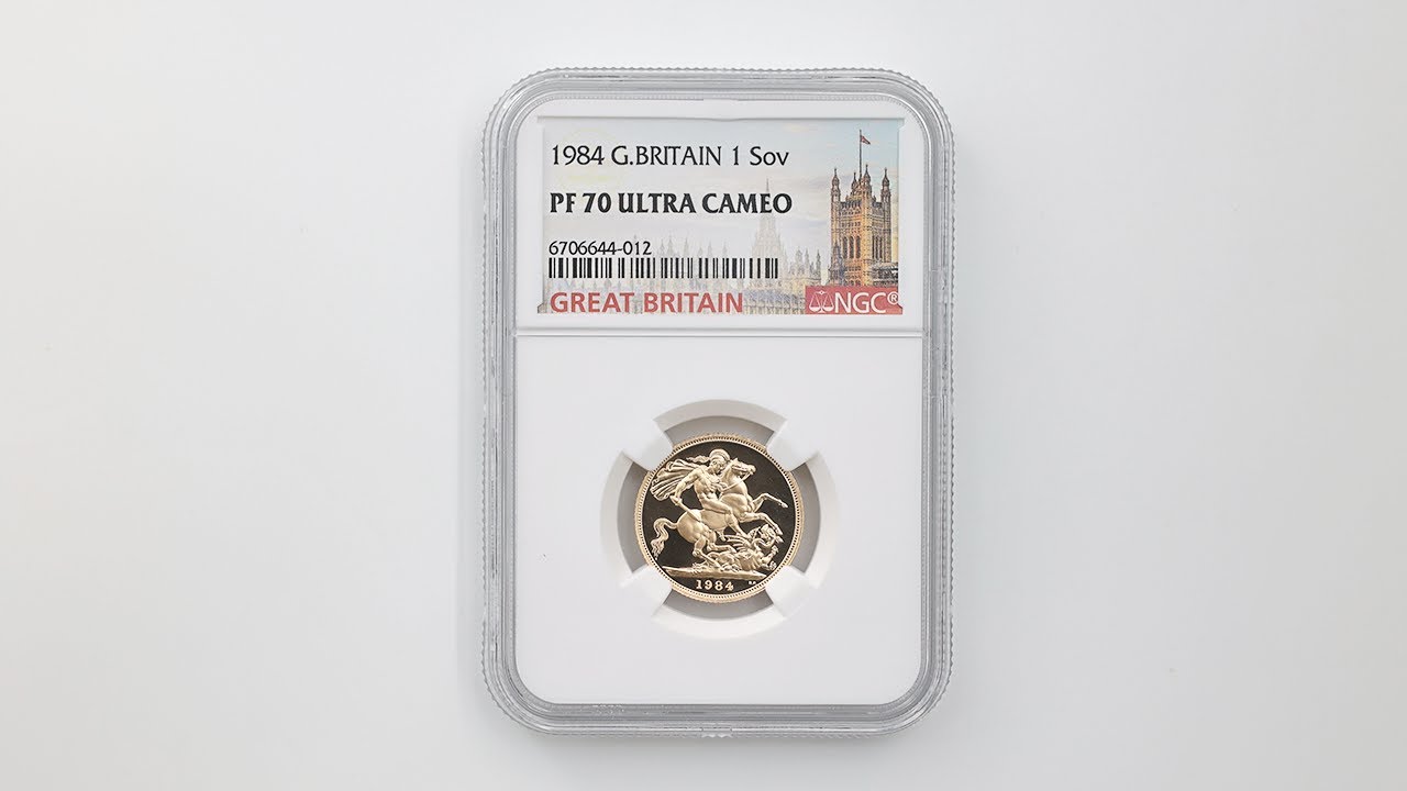 1984 英国 エリザベス2世 ソブリン 1ポンド 金貨 プルーフ NGC PF 70