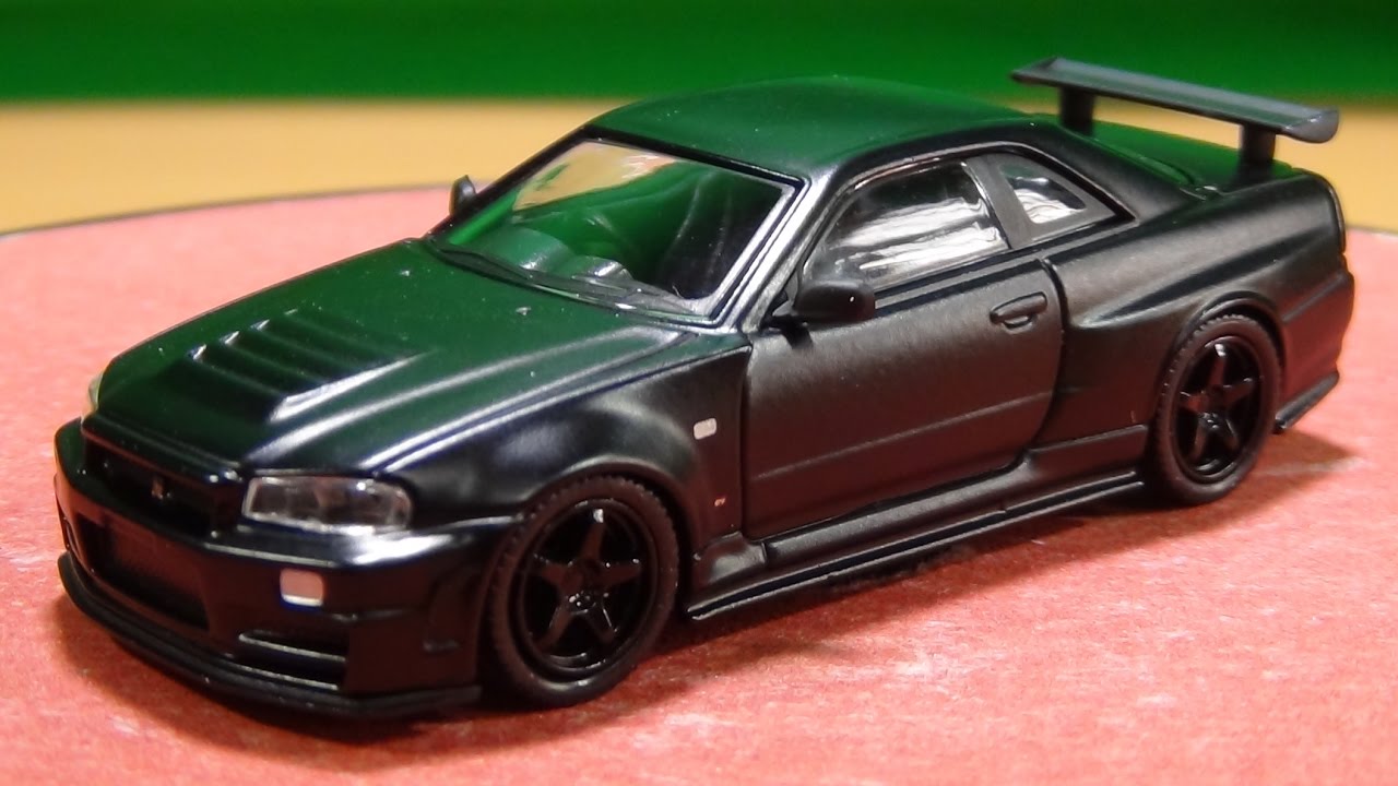 京商ミニカーくじ B賞 NISMO R34 GT-R Z-Tune(マットブラック) - YouTube