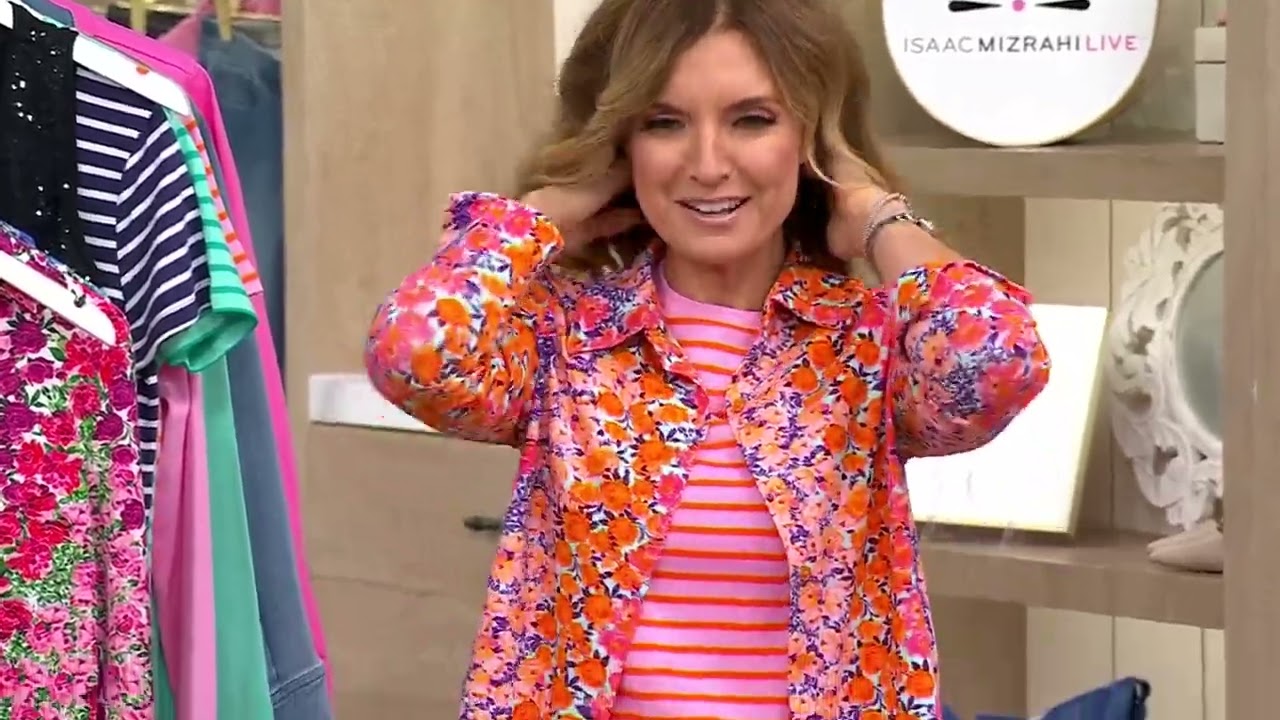 Isaac Mizrahi Live! Floral Printed Button-Front Knit Shirt on QVC