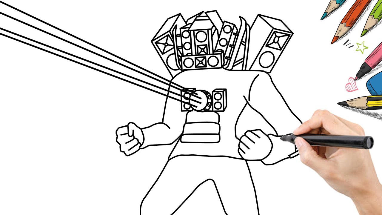 タイタンスピーカーマンの描き方 スキビディトイレ67 パート2 - YouTube