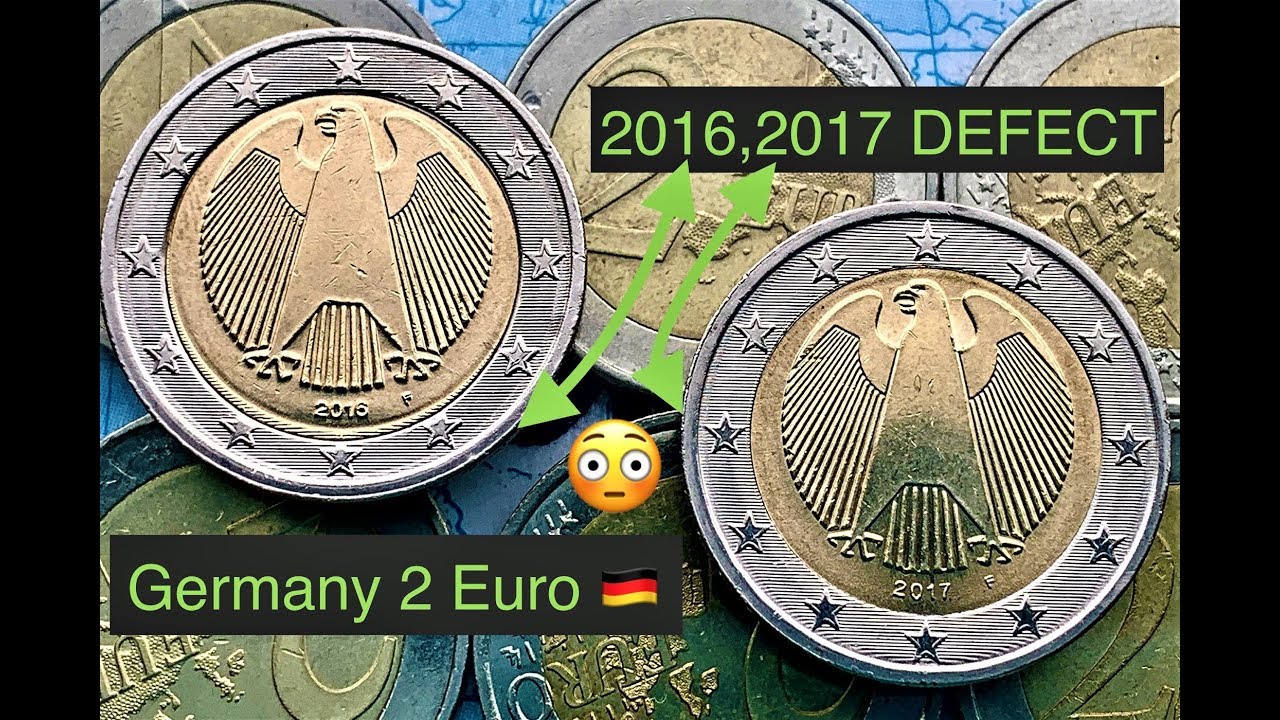 Germany 2 Euro 2016 2017 {F} - DEFECT euro coins - RARE - YouTube