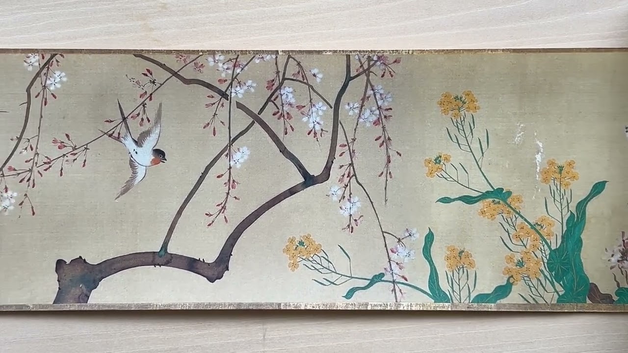 縮小絵巻物〈四季花鳥図巻〉酒井抱一(上・下巻セット)京都便利堂
