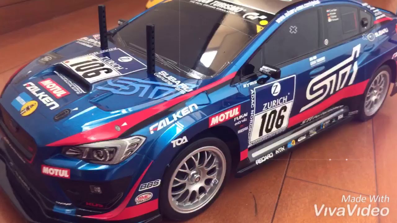 完成】タミヤオンロード入門カーTT02シャーシ。スバルWRX STI NBR