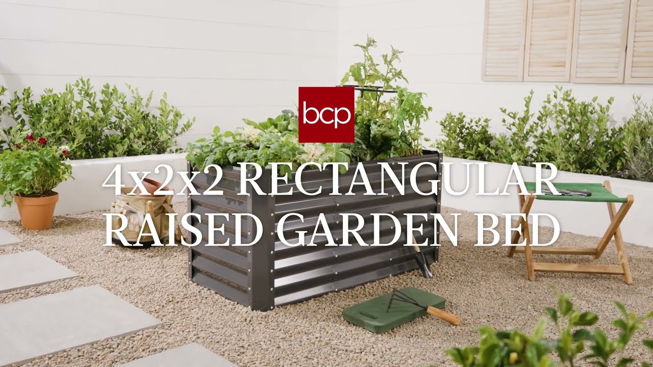 Outdoor Metal Raised Garden Bed for Vegetables, Flowers, Herbs