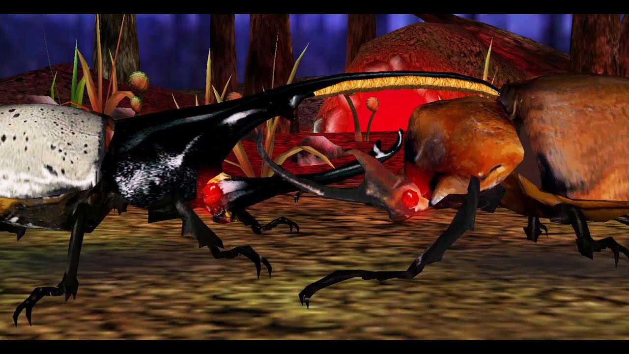 甲虫王者ムシキング - 1 VS 1 対戦 - 赤目ヘルクレスリッキーブルー VS