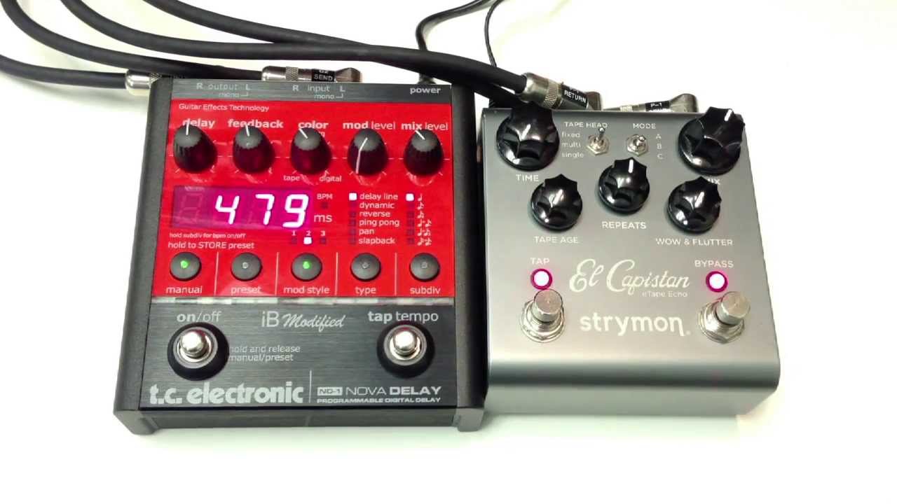 TC Electronic iB Modified Nova Delay vs Strymon El Capistan - YouTube