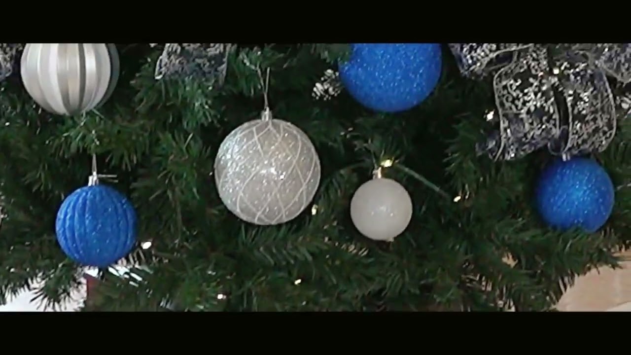 ウッドポットクリスマスツリーセット ブルーシルバー［ストエキ