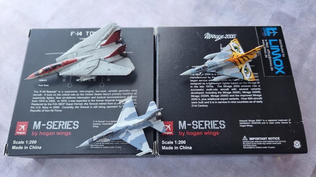Hogan Wings F14 Tomcat, Mirage 2000. Diecast plane models with