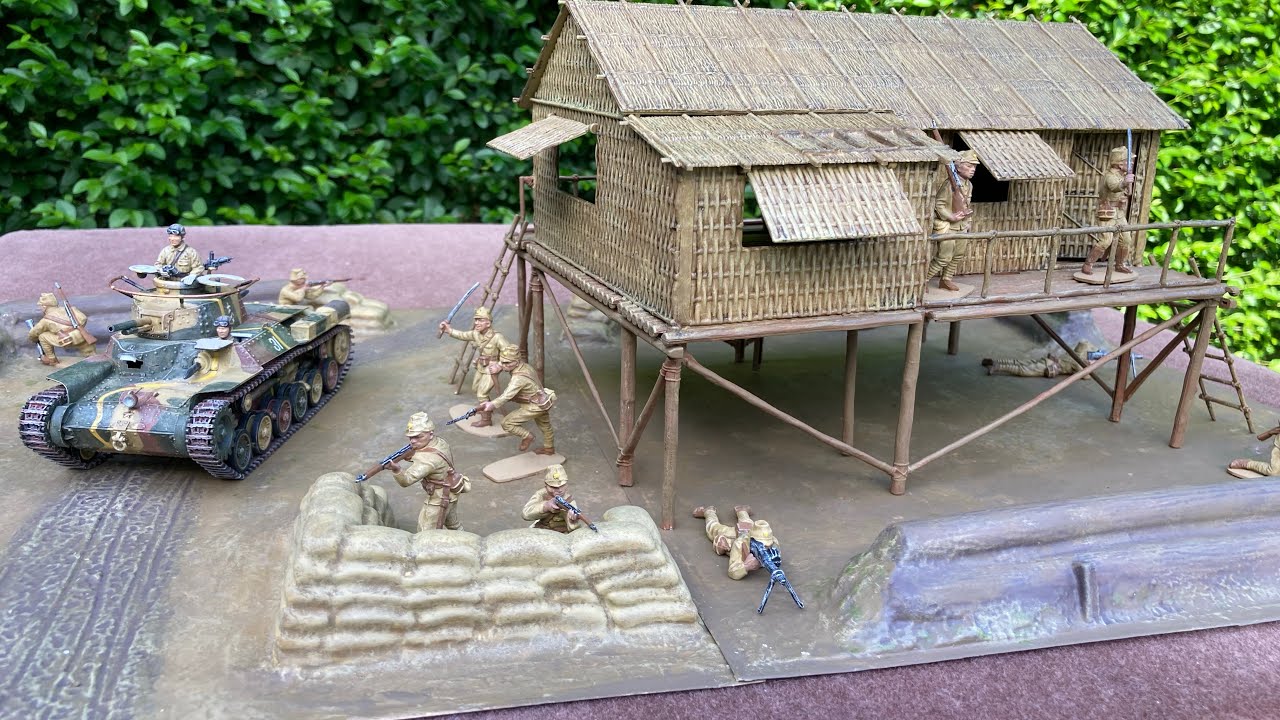 Airfix 1/32 Japanese infantry and Jungle outpost - YouTube
