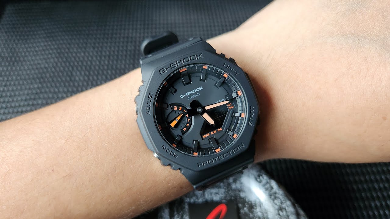 G-Shock Casioak Neon Orange Showcase! GA 2100 1A4DR - YouTube