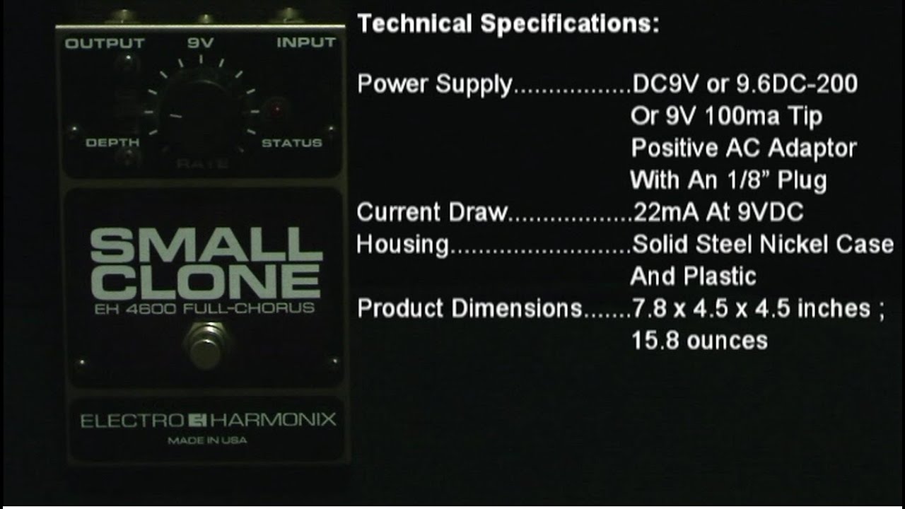 EHX Small Clone EH 4600 Full Chorus - YouTube