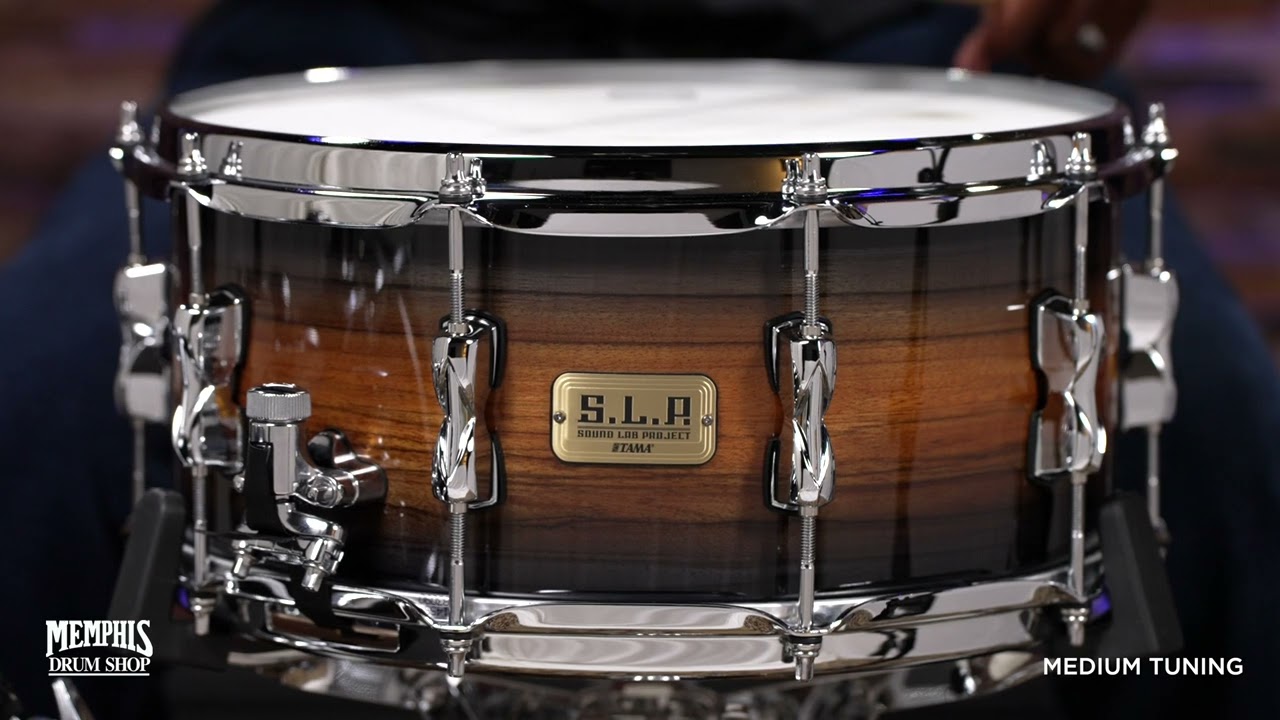 Tama 14x6.5 S.L.P. Bubinga/Maple Snare Drum - Matte Zebrawood
