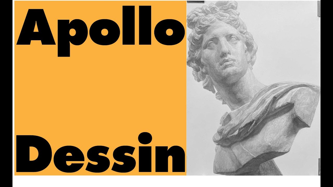 石膏像デッサン ＃13 アポロ - YouTube