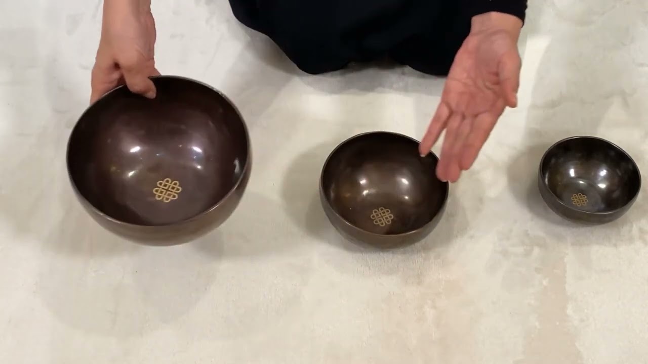 チベット・シンギングボウル黒（極小・小・小中）3点セット『海中から